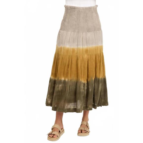 NEW XCVI paigene tiered midi skirt in ombre voyage - Picture 1 of 4